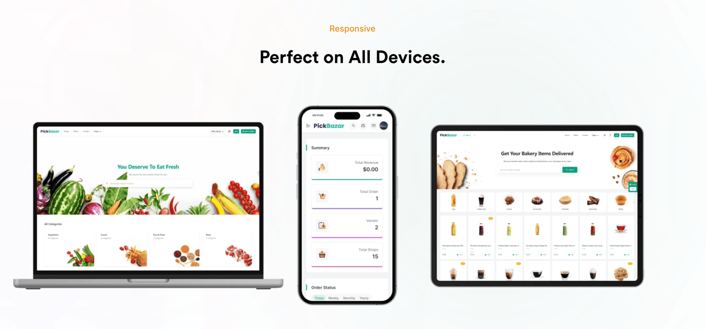 PickBazar: قالب موقع تجارة إلكترونية سريع ومتعدد الاستخدامات مبني بتقنيات React وNext.js - CODEVAY