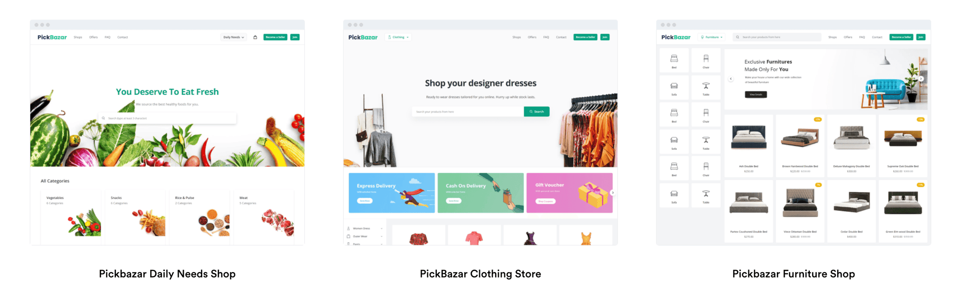 PickBazar: قالب موقع تجارة إلكترونية سريع ومتعدد الاستخدامات مبني بتقنيات React وNext.js - CODEVAY