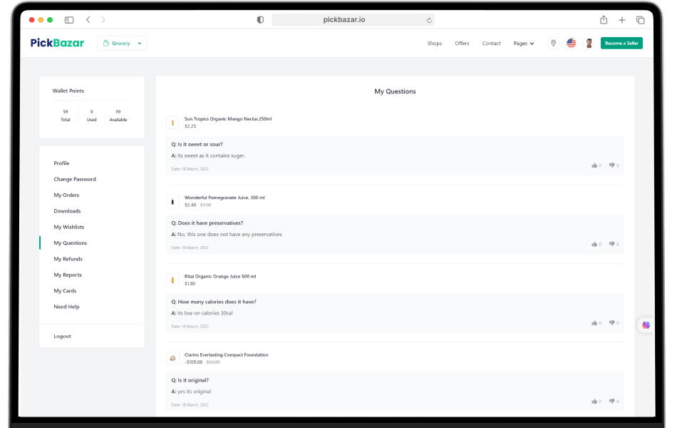 PickBazar: قالب موقع تجارة إلكترونية سريع ومتعدد الاستخدامات مبني بتقنيات React وNext.js - CODEVAY